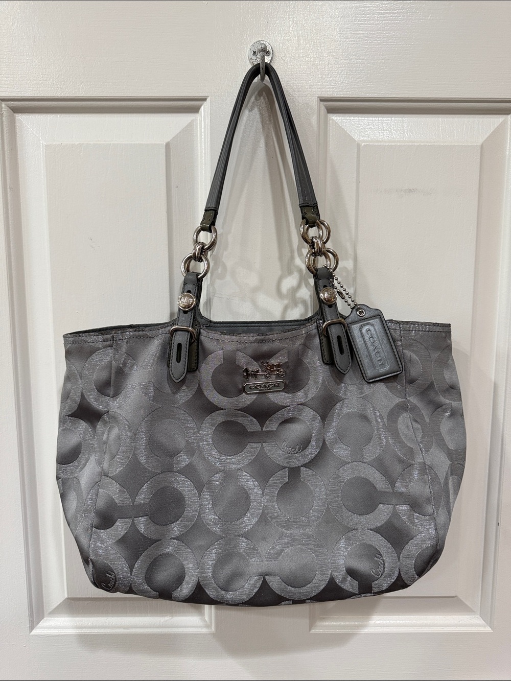 Coach Mia signature Tote Bag in silver